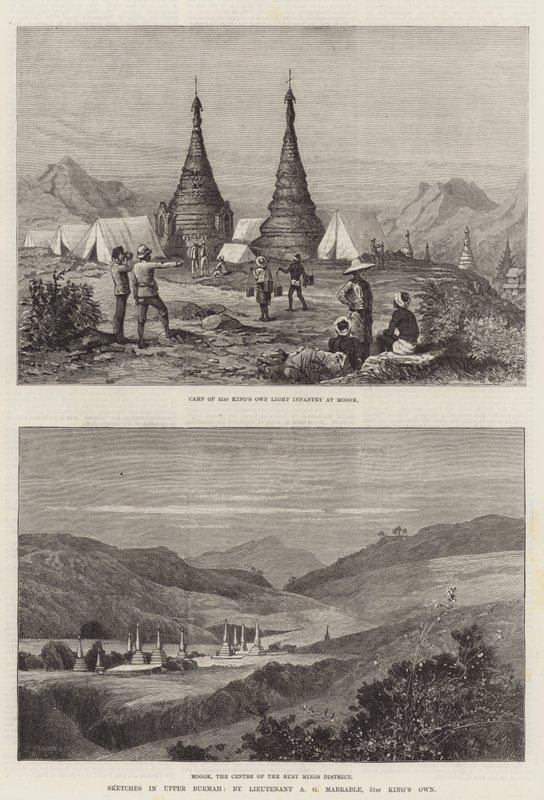 Skici v Horní Barmě od Charles Auguste Loye