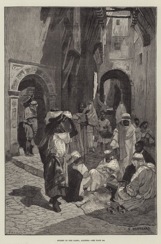 Ulice v Casba, Alžír od Charles Auguste Loye
