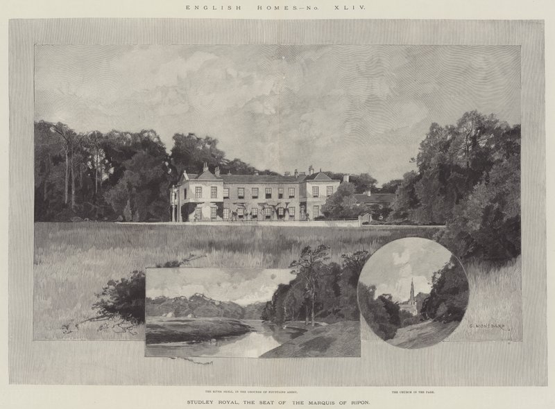 Studley Royal, sídlo markýze z Riponu od Charles Auguste Loye