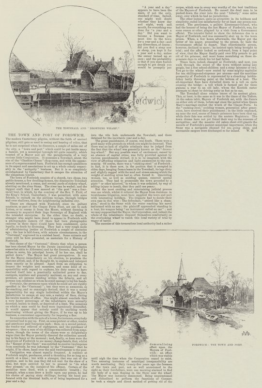 Město a přístav Fordwich od Charles Auguste Loye