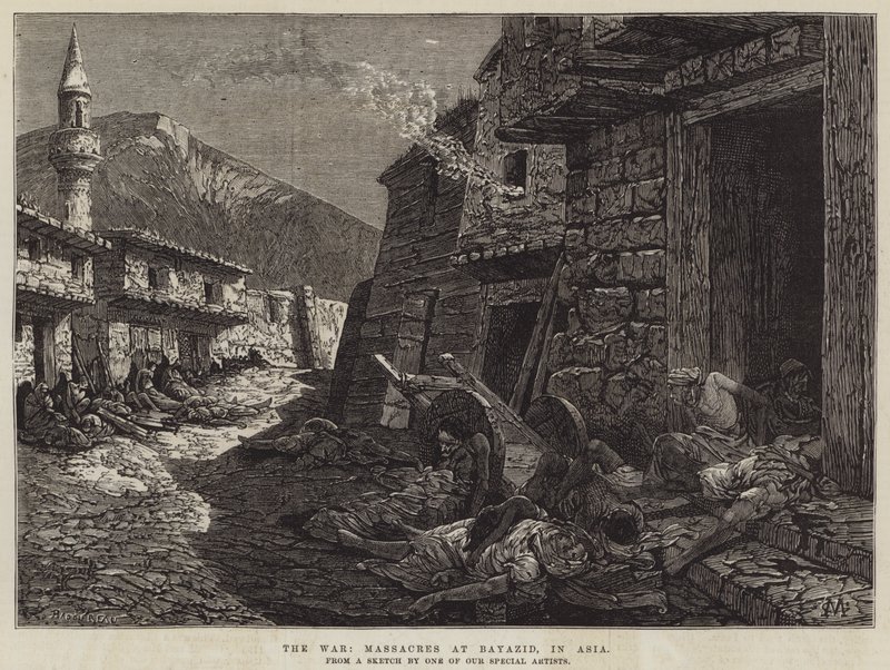 Válka, masakry v Bayazidu v Asii od Charles Auguste Loye