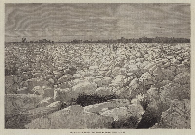 Zima ve Francii, Loire v Saumuru od Charles Auguste Loye