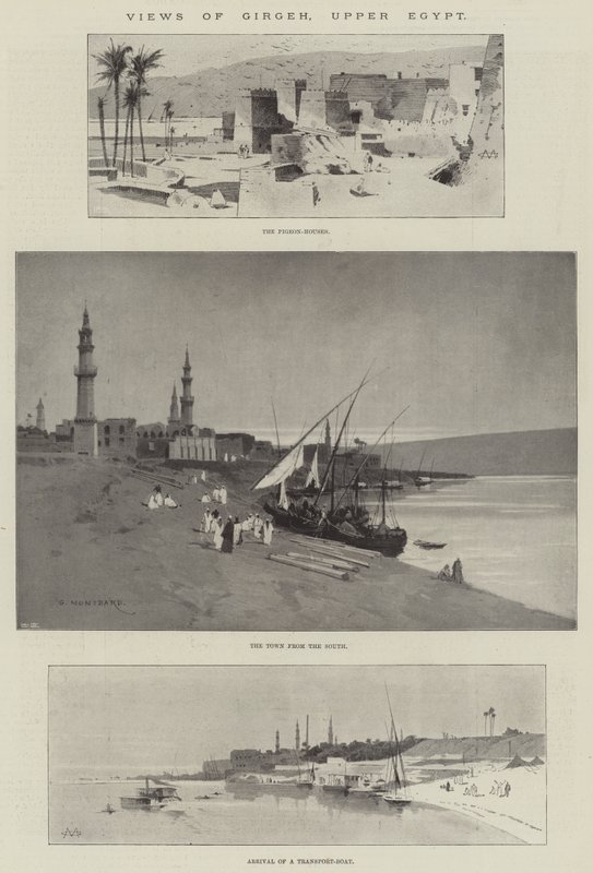 Pohledy na Girgeh, Horní Egypt od Charles Auguste Loye