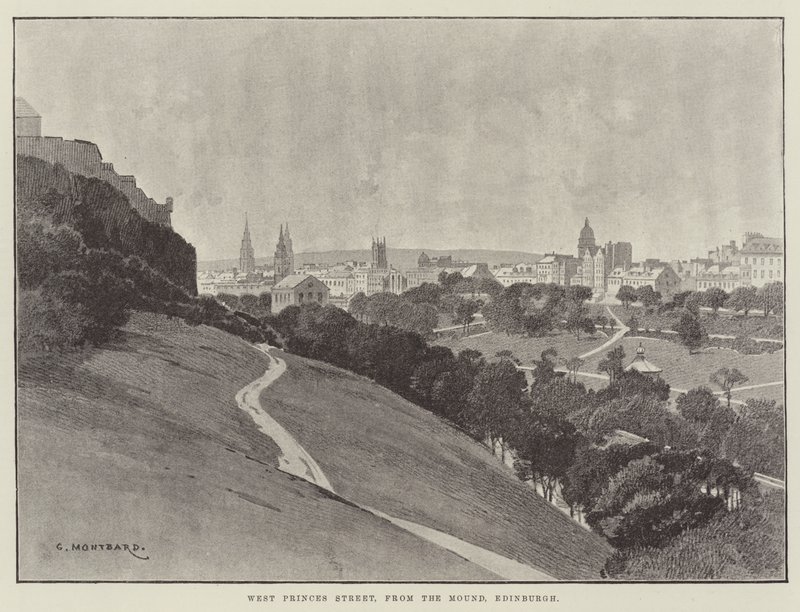 West Princes Street, z Mound, Edinburgh od Charles Auguste Loye