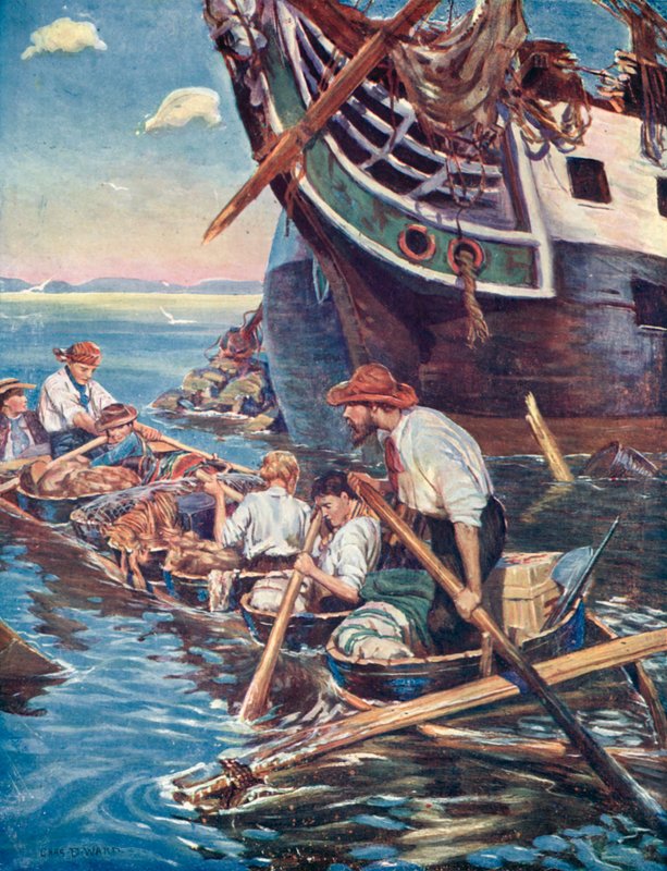 Ilustrace pro švýcarskou rodinu Robinsonů od Charles Daniel Ward