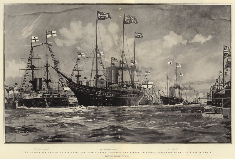 The Coronation Review na Spithead, King