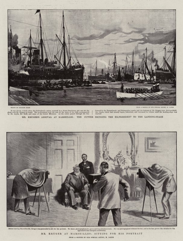 Příjezd Krugeru do Marseille od Charles Edward Dixon