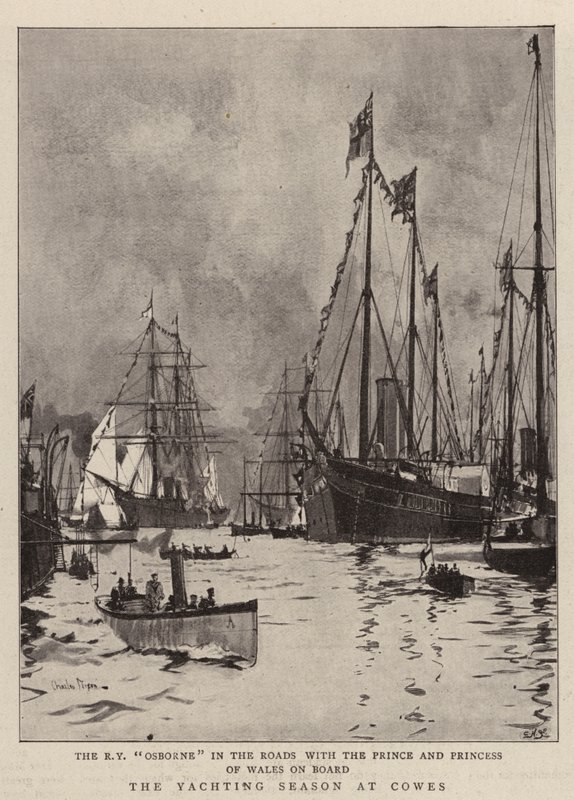Jachtařská sezóna v Cowes od Charles Edward Dixon