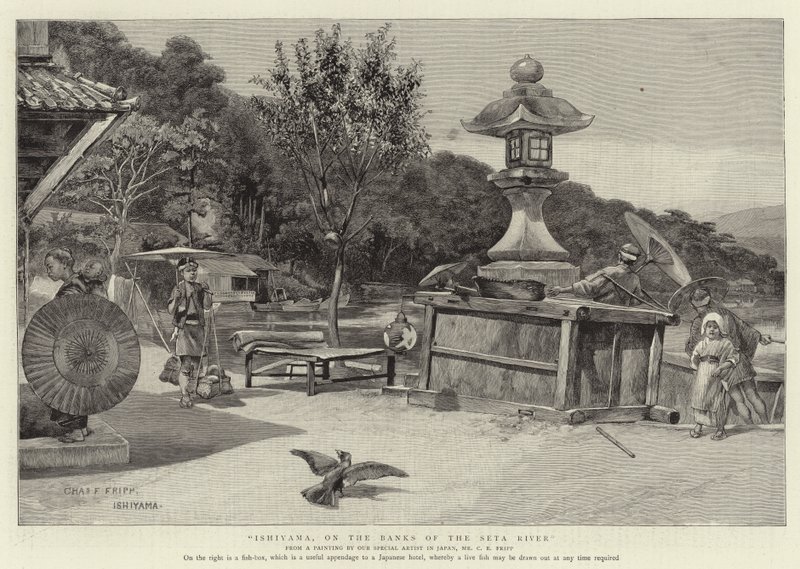 Ishiyama, na břehu řeky Seta od Charles Edwin Fripp