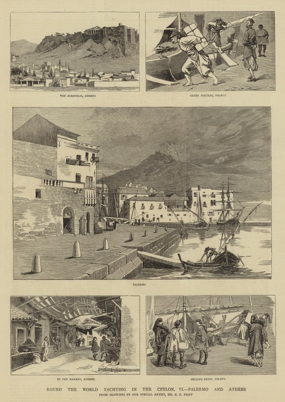 Kolem světa Jachting na Cejlonu, VI, Palermo a Atény od Charles Edwin Fripp