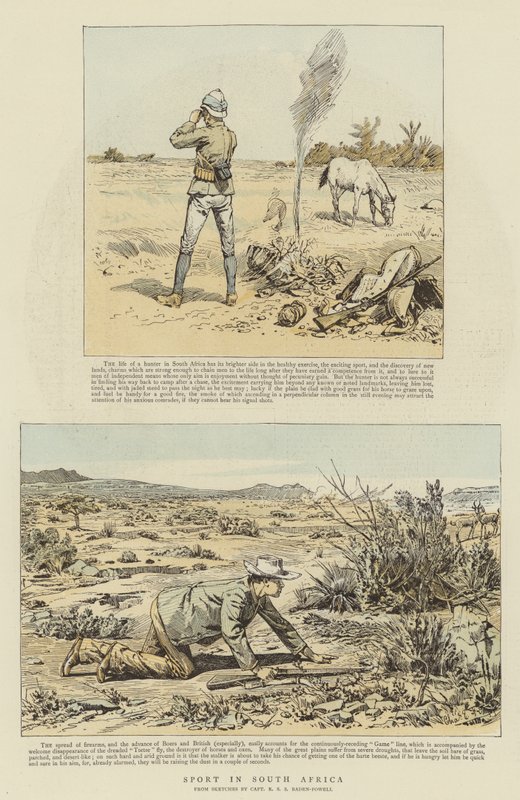 Sport v Jižní Africe (chromolitho) od Charles Edwin Fripp