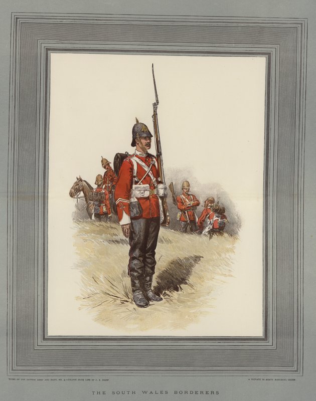 The South Wales Borderers (chromolitho) od Charles Edwin Fripp