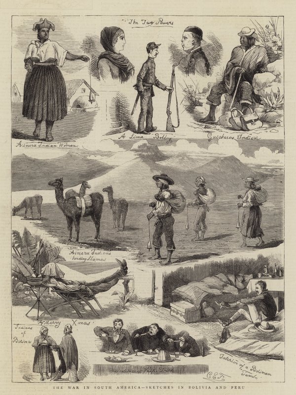 Válka v Jižní Americe, Skici v Bolívii a Peru od Charles Edwin Fripp