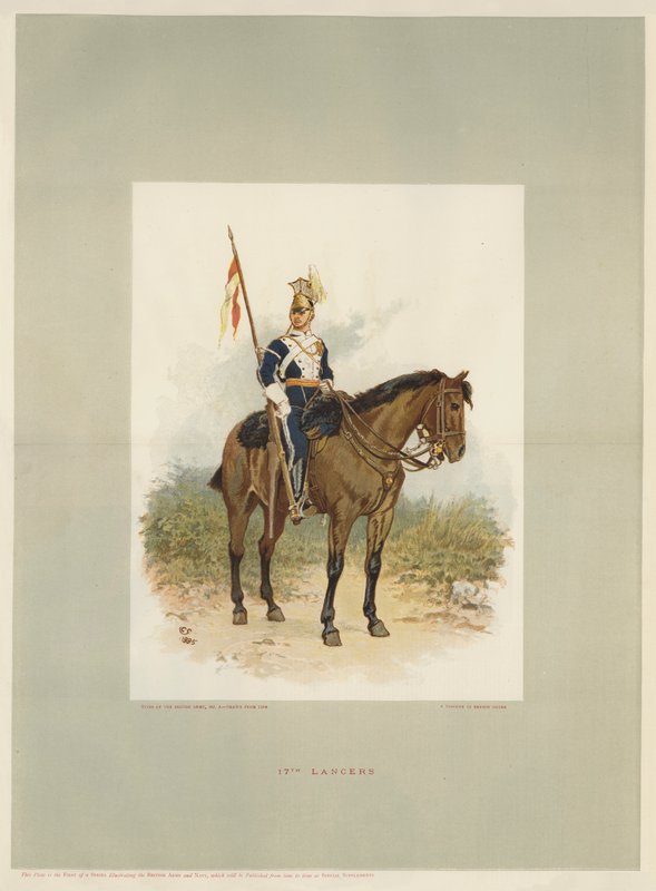 17th Lancers, Trooper in Review Order (chromolitho) od Charles Green