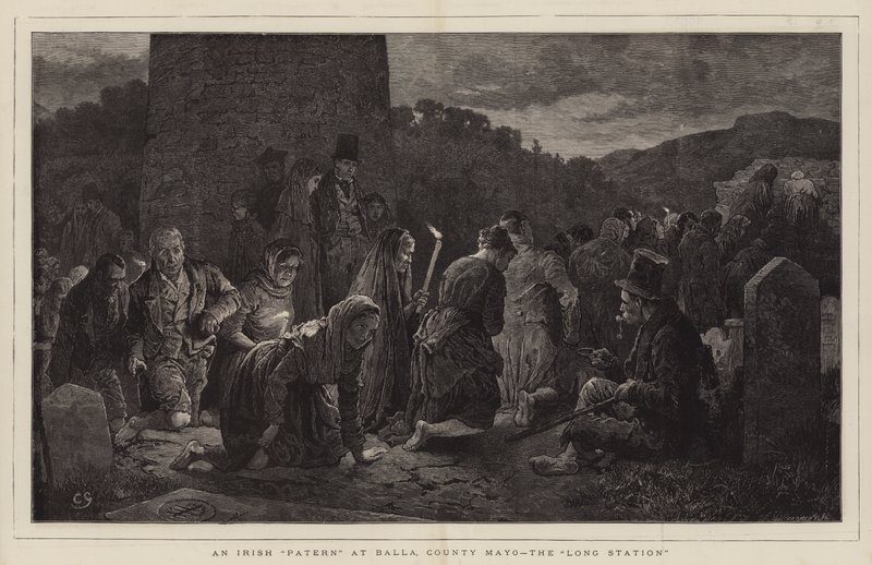 Irský vzor v Balla, County Mayo, Long Station od Charles Green