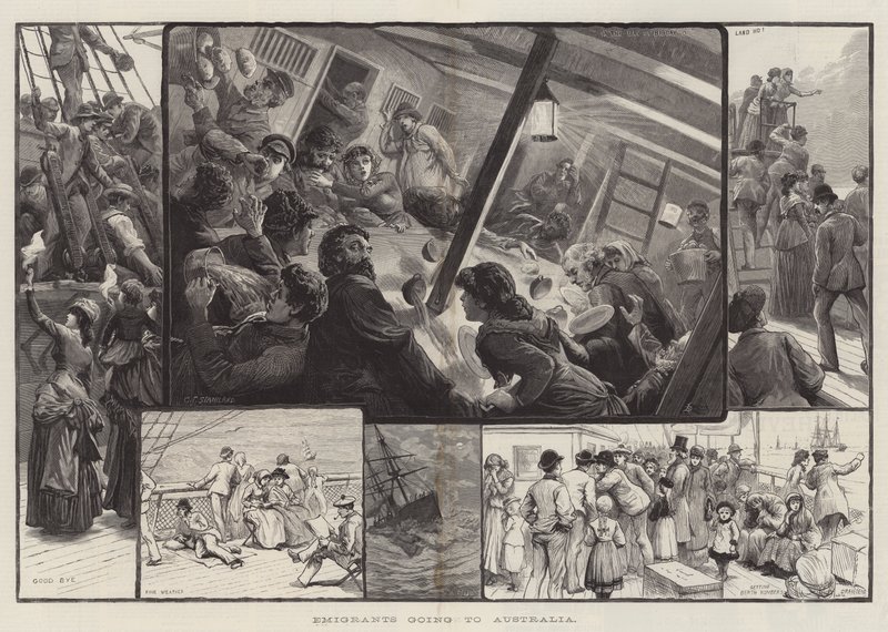 Emigranti mířící do Austrálie od Charles J. Staniland