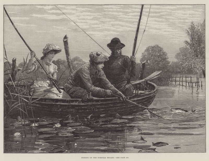 Rybaření na Norfolk Broads od Charles J. Staniland