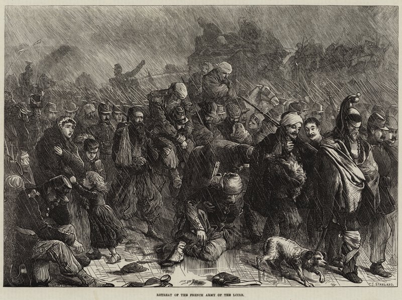 Ústup francouzské armády na Loiře od Charles J. Staniland