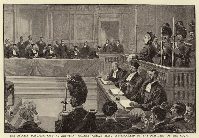 Belgický případ otravy v Antverpách, Madame Joniaux je vyslýchána předsedou soudu od Charles J. Staniland