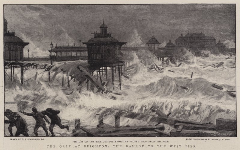 Bouře v Brightonu, poškození West Pier od Charles J. Staniland