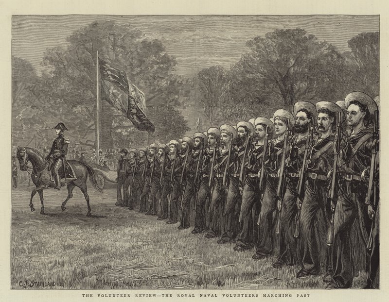 The Volunteer Review, The Royal Naval Volunteers pochodující minulostí od Charles J. Staniland
