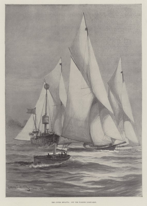 Cowes Regatta, z Warner Light-Ship od Charles John de Lacy