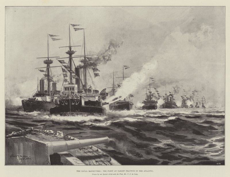 Námořní manévry, cvičení flotily v Atlantiku od Charles John de Lacy