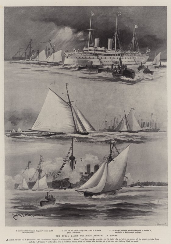 Regata královské jachtařské eskadry v Cowes od Charles John de Lacy