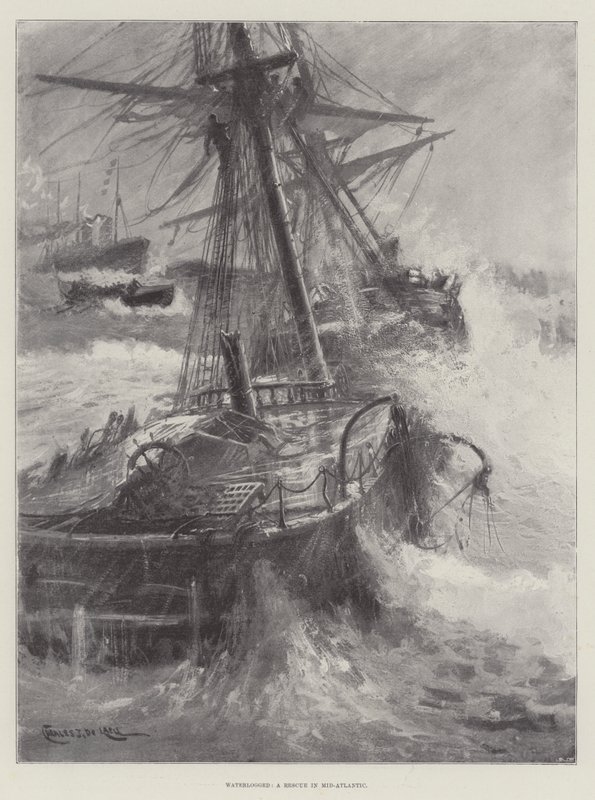 Podmáčená, záchrana ve středním Atlantiku od Charles John de Lacy