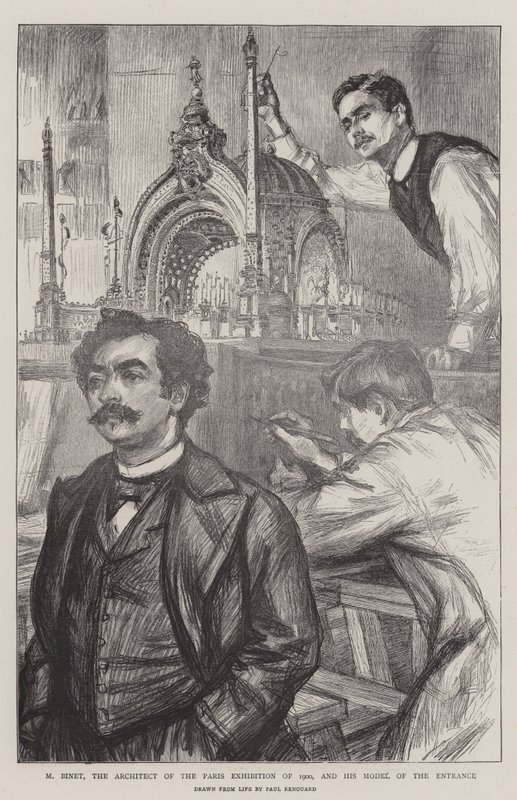 M Binet, architekt pařížské výstavy z roku 1900 a jeho model vchodu od Charles Paul Renouard
