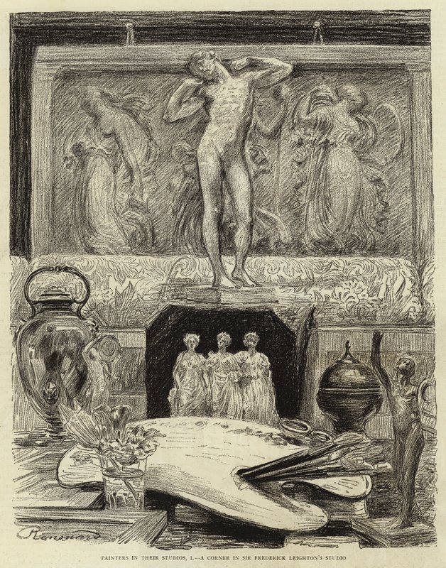 Malíři ve svých ateliérech, Já, koutek v ateliéru Sira Fredericka Leightona od Charles Paul Renouard