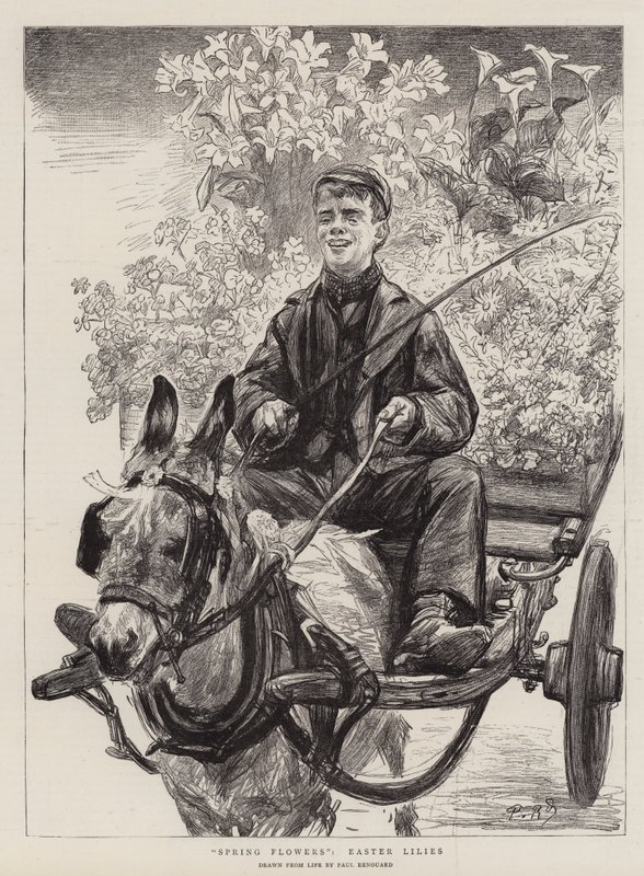 Jarní květiny, velikonoční lilie od Charles Paul Renouard