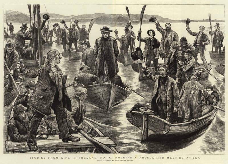 Studie z Life in Ireland, No X, pořádající Proklamované setkání na moři od Charles Paul Renouard