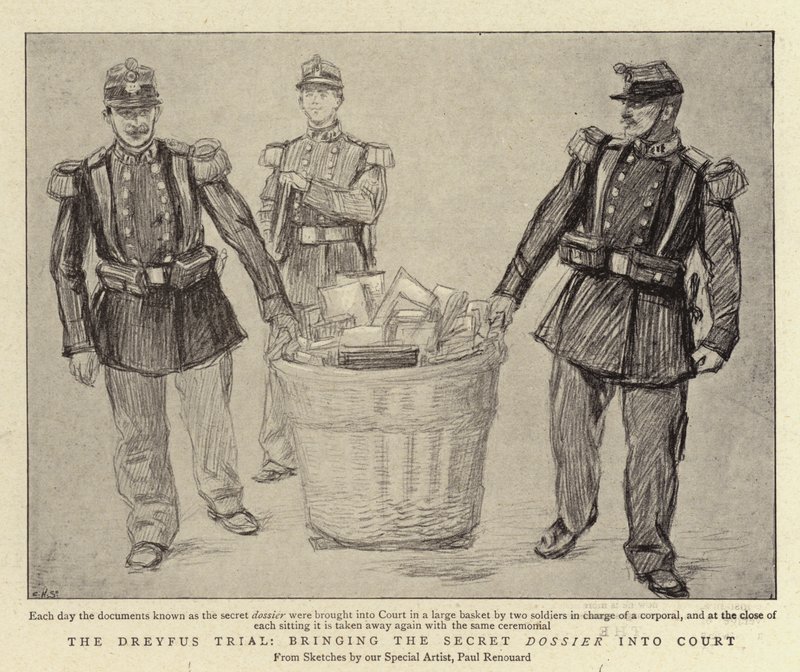 Dreyfusův proces, předvedení tajného spisu před soud od Charles Paul Renouard