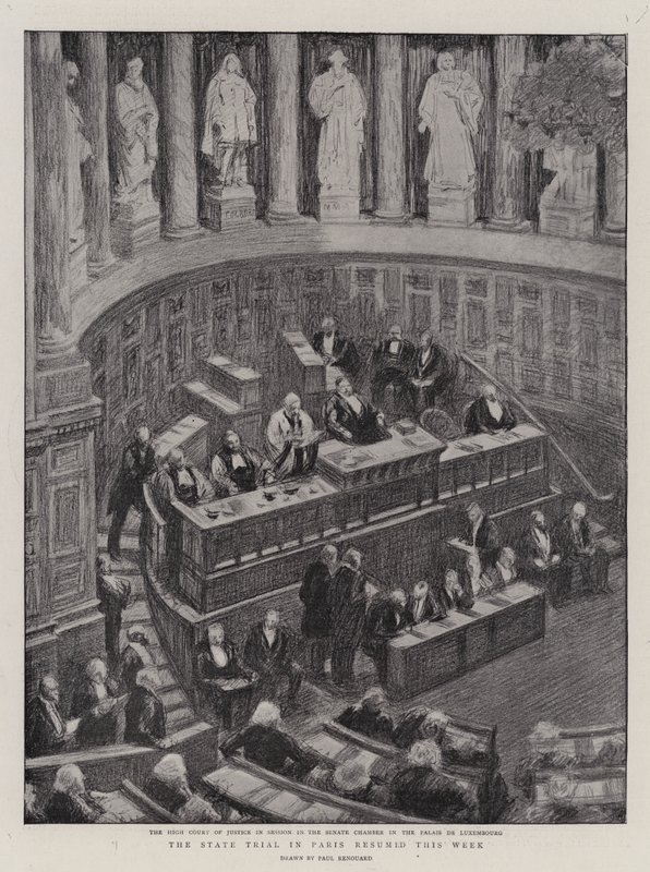 Tento týden pokračoval státní proces v Paříži od Charles Paul Renouard