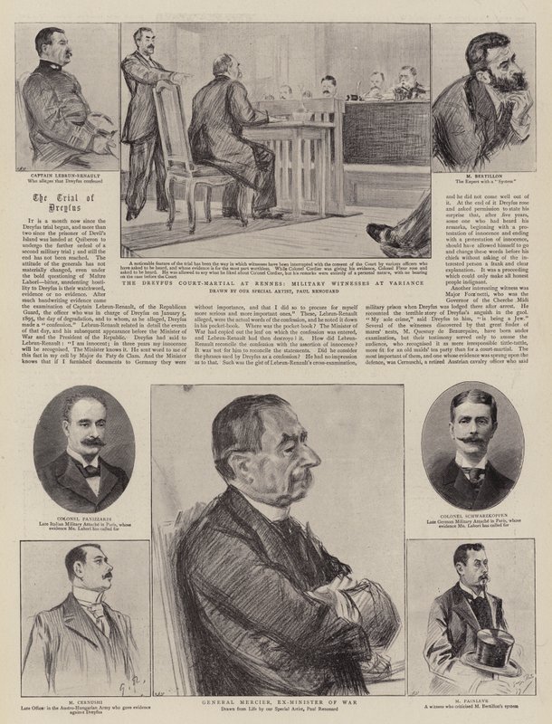 Proces s kapitánem Dreyfusem v Rennes od Charles Paul Renouard