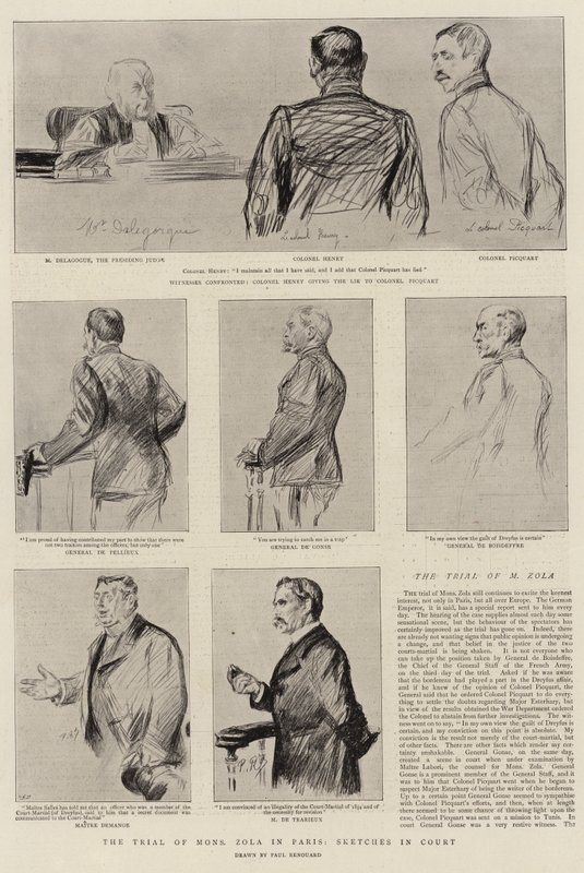 Proces s Monsem Zolou v Paříži, Náčrtky u soudu od Charles Paul Renouard