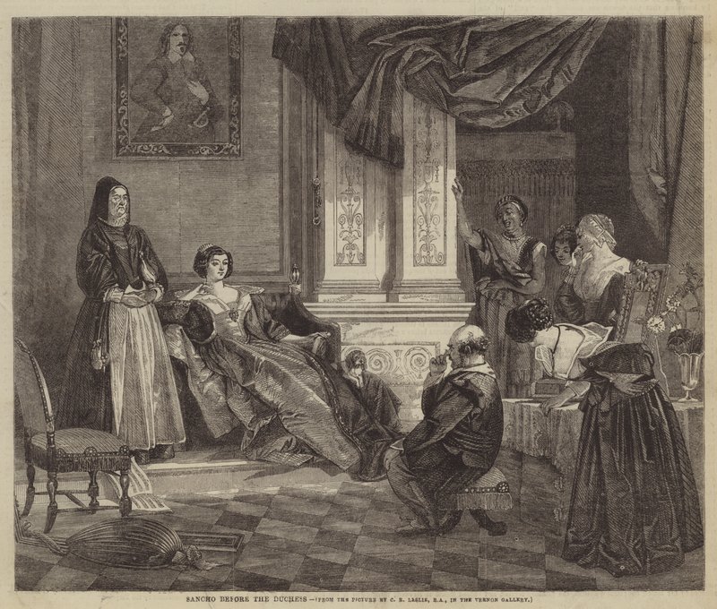 Sancho před vévodkyní od Charles Robert Leslie