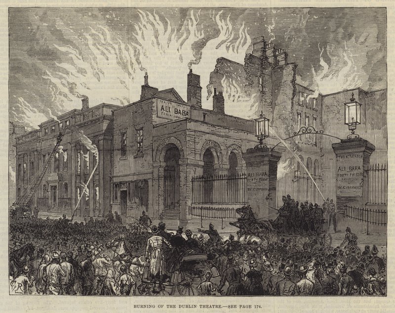 Vypálení dublinského divadla od Sir John Charles Robinson