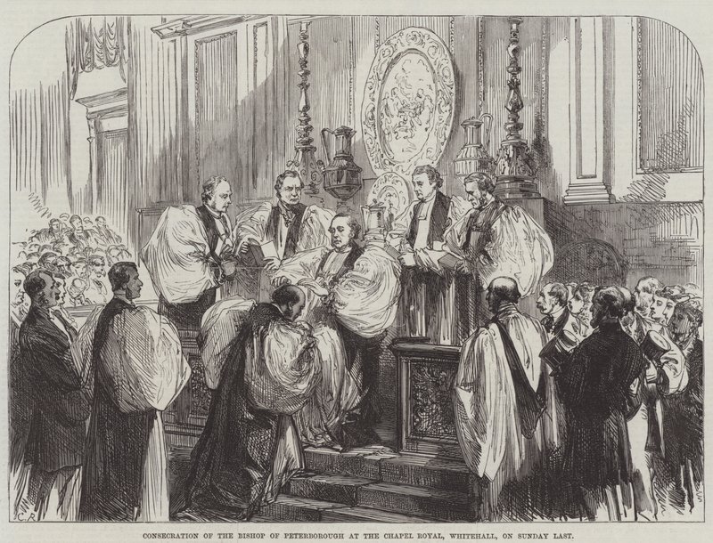 Vysvěcení biskupa z Peterborough v Chapel Royal, Whitehall, v neděli Poslední od Sir John Charles Robinson