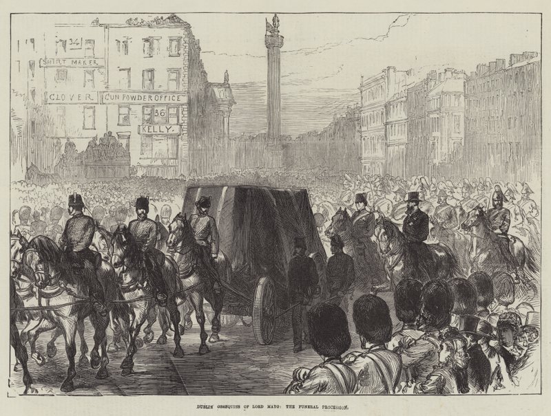 Dublinské obřady lorda Mayo, pohřební průvod od Sir John Charles Robinson