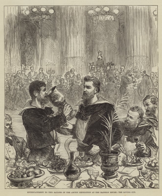 Zábava pro expedici námořníků z Arktidy v Mansion House, Loving Cup od Sir John Charles Robinson