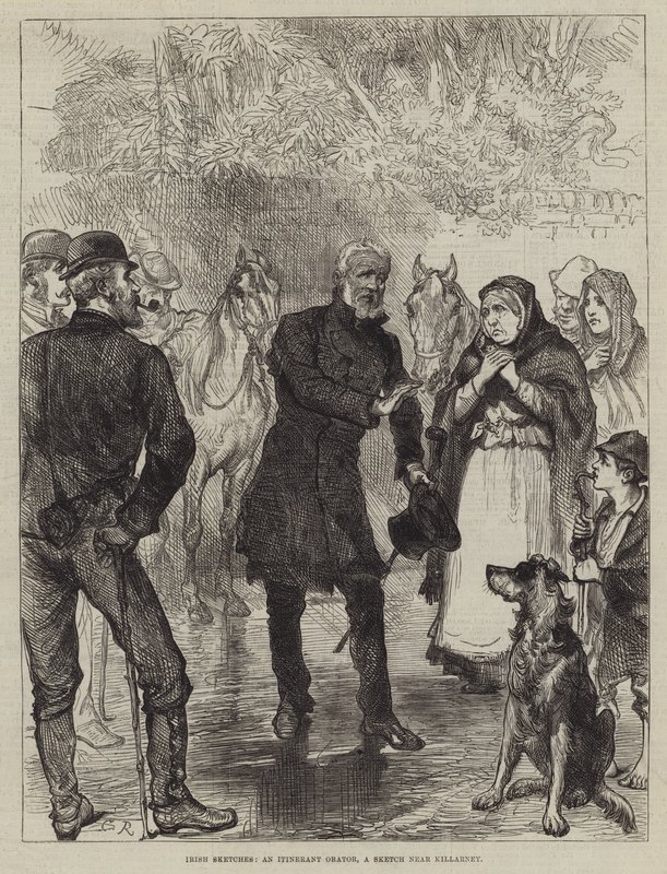 Irish Sketches, Putující řečník, Skica poblíž Killarney od Sir John Charles Robinson