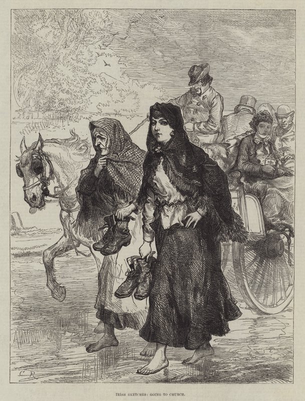 Irské skici, chození do kostela od Sir John Charles Robinson