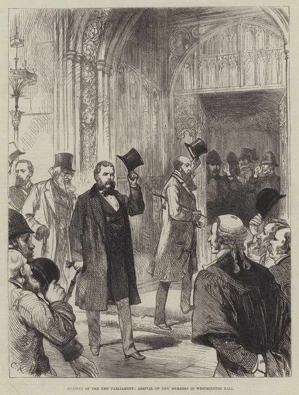 Zasedání nového parlamentu, příchod nových členů do Westminster Hall od Sir John Charles Robinson