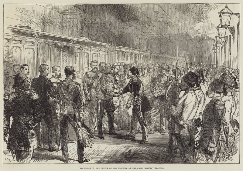 Přijetí prince chedivem na káhirském nádraží od Sir John Charles Robinson