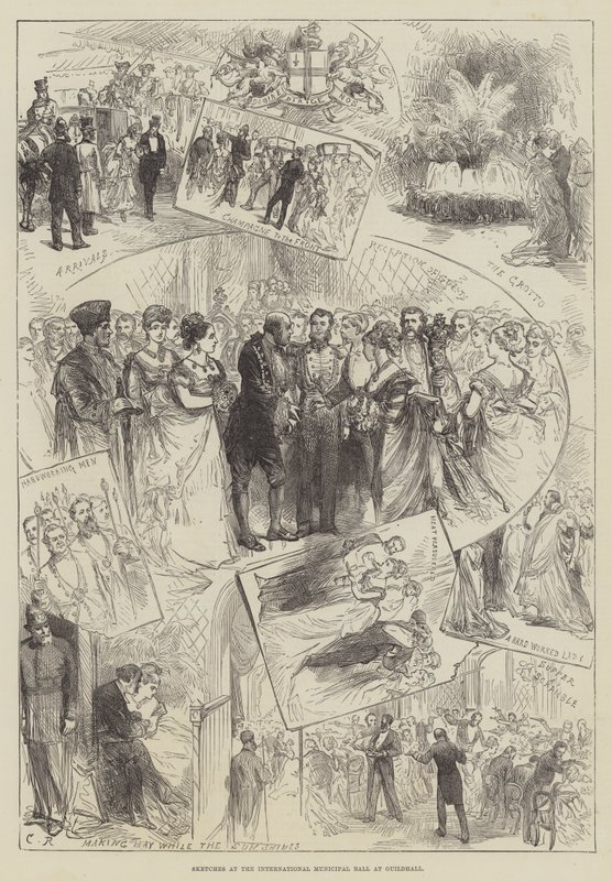 Skeče na Mezinárodním obecním plese v Guildhall od Sir John Charles Robinson