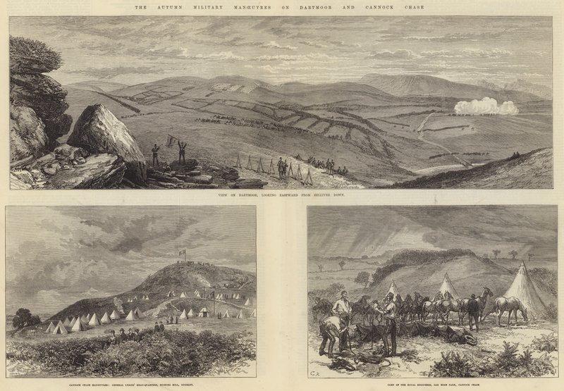 Podzimní vojenské manévry na Dartmooru a Cannock Chase od Sir John Charles Robinson
