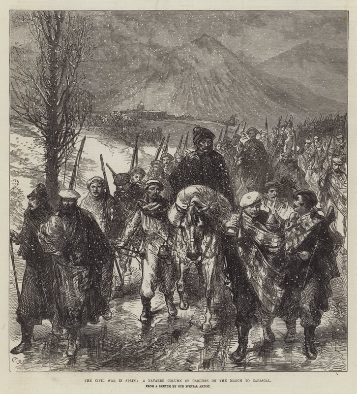 Občanská válka ve Španělsku, Navarrský sloupec karlistů na pochodu do Carascalu od Sir John Charles Robinson