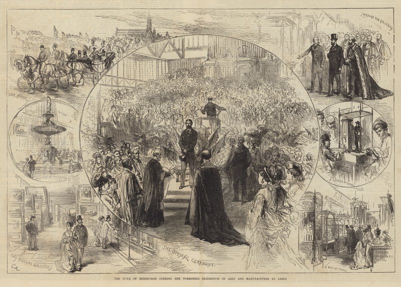 Vévoda z Edinburghu otevírá Yorkshire Exhibition of Arts and Manufactures v Leedsu od Sir John Charles Robinson